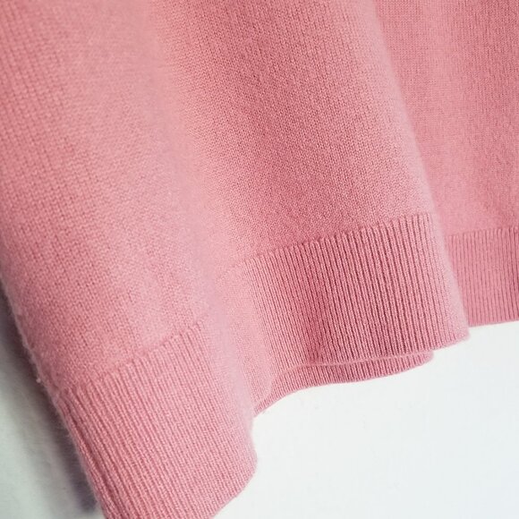 Aritzia Wilfred Cyprie Sweater M 100% Merino Wool Mockneck Jumper Pink Cozy $138 - Picture 13 of 14